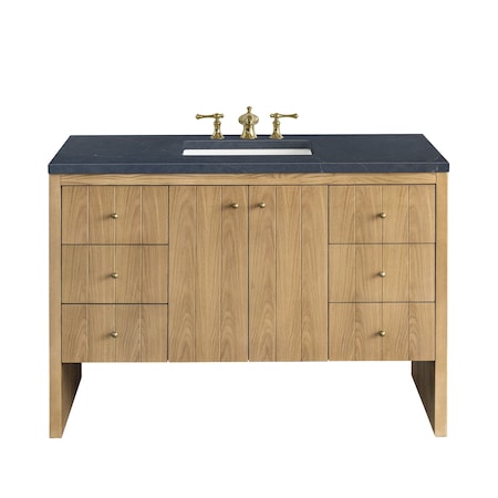 James Martin Vanities Hudson 48in Single Vanity, Light Natural Oak w/ 3 CM Charcoal Soapstone Top 435-V48-LNO-3CSP